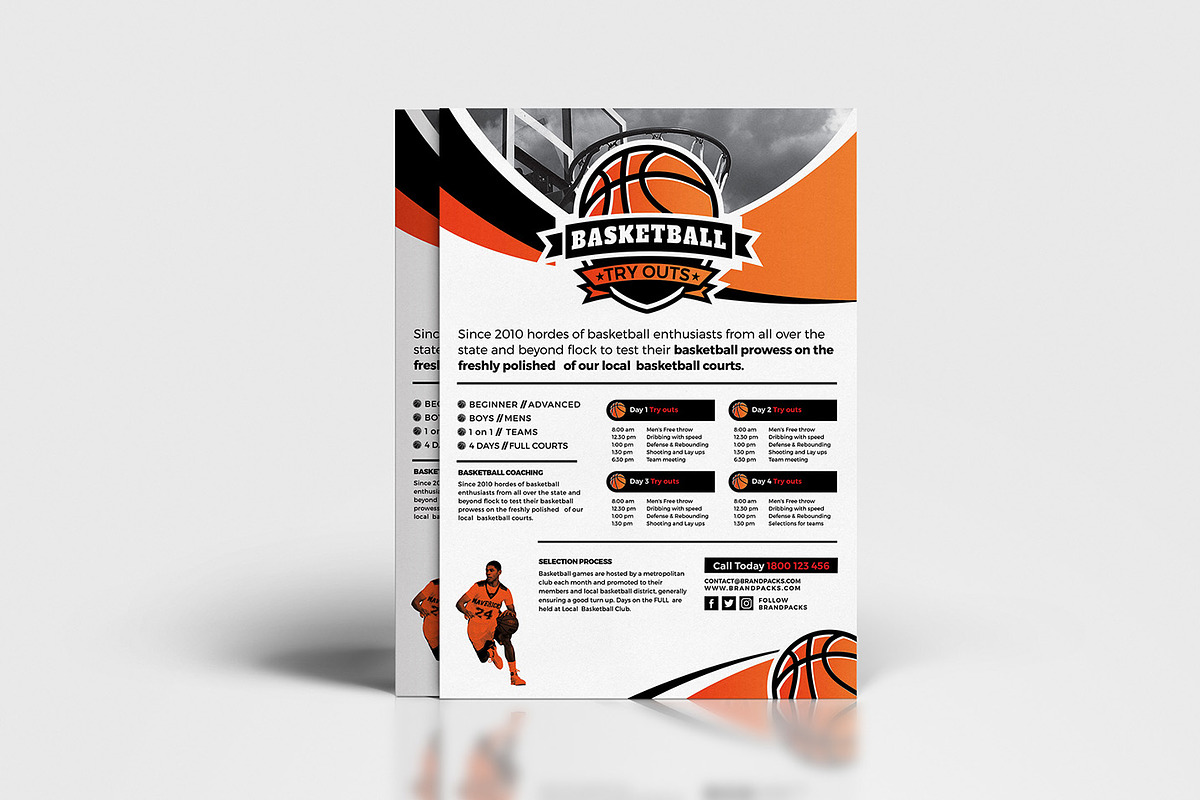 A4 Basketball Poster Templates, a Flyer Template by BrandPacks (Photo 2 of 4)