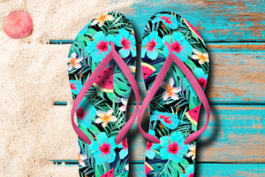 Summer Pattern. Tropical Flowers