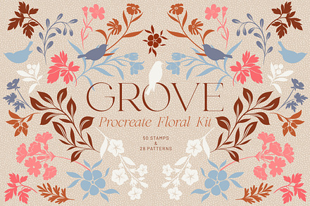 Floral Procreate Brush & Pattern Set, a Brush Add-On by Eclectic Anthology