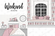 Weekend Scene, a Decorative Illustration by GlamArtZhanna (Thumbnail 1 of 3)