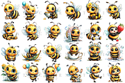 100 Cute Baby Bee PNG Cliparts, an Animal Illustration by Pati Charm Studio (Thumbnail 2 of 9)