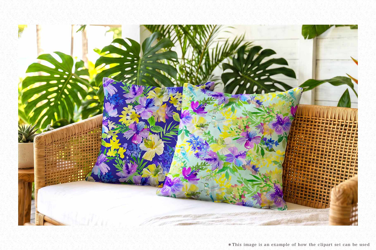 Watercolor Hibiscus & Tropical Birds, an Object Graphic by Sawango Designs (Photo 9 of 11)