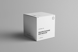 Square Package Box Mockup