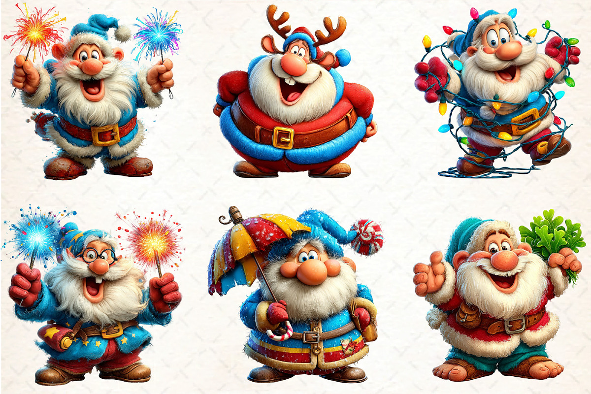 Christmas Funny Santa Clipart, an Illustration by DreamCafeArt (Photo 6 of 8)