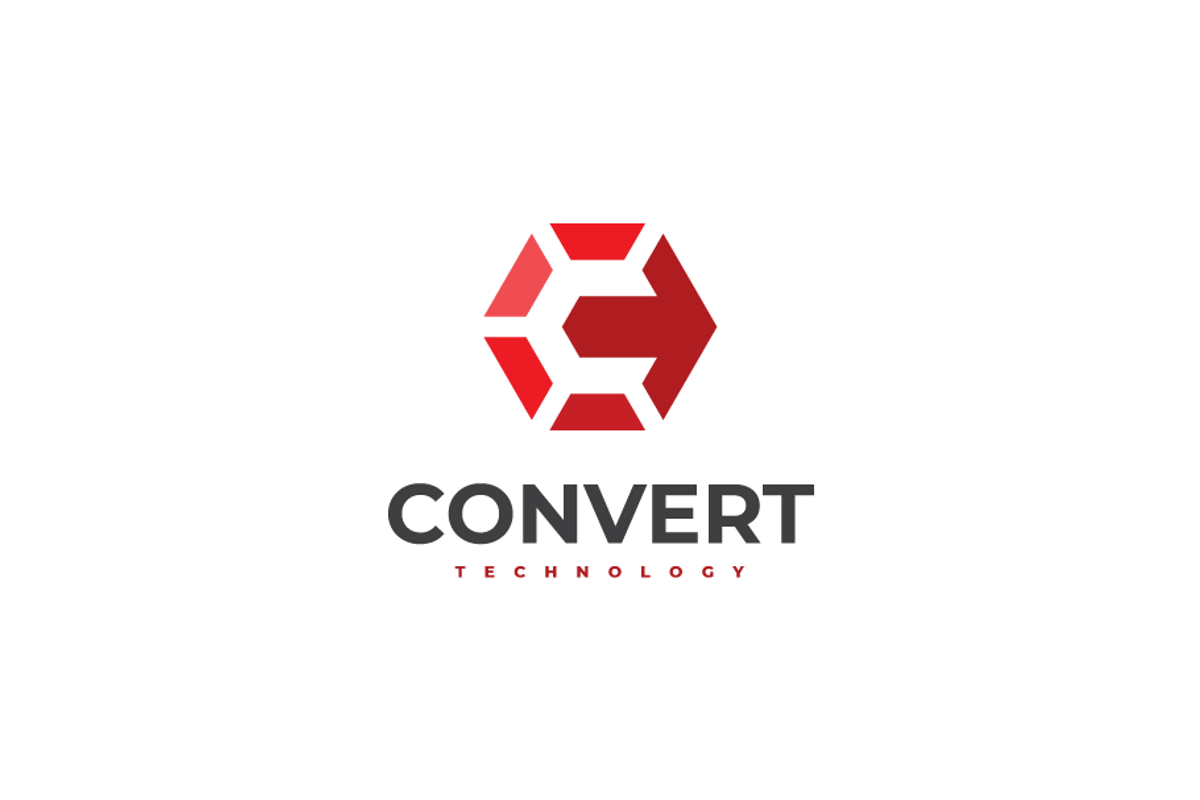 Convert Letter C Hexagon Logo Design