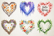Hello Spring Floral Heart Clipart, an Illustration by RobertsArt (Thumbnail 3 of 5)