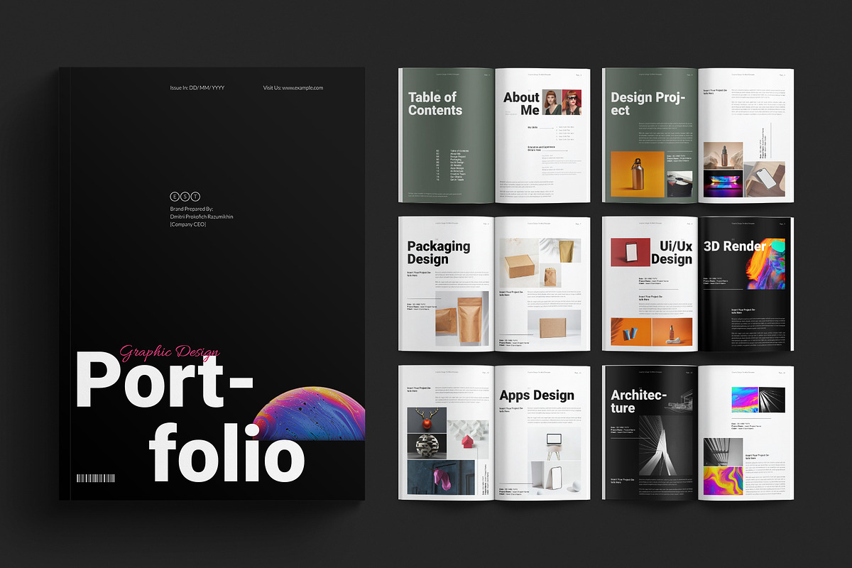 Graphic Design Portfolio Layout, a Brochure Template by E-Type (Photo 1 of 7)
