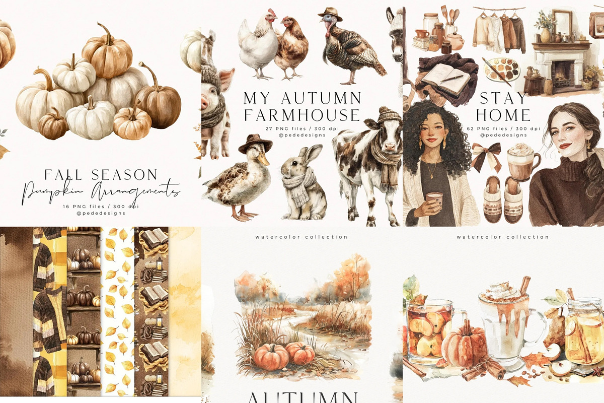 Autumn Mega Bundle 2000+, a Seasonal Illustration by PeDe Designs (Photo 2 of 17)