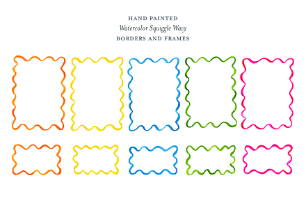 Bright Colorful Squiggle Wavy Frames, a Decorative Illustration by Lavender And Sea