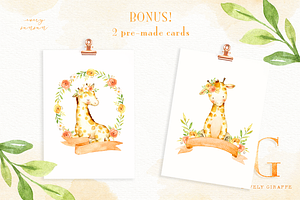 Lovely Giraffe Watercolor Clip Art