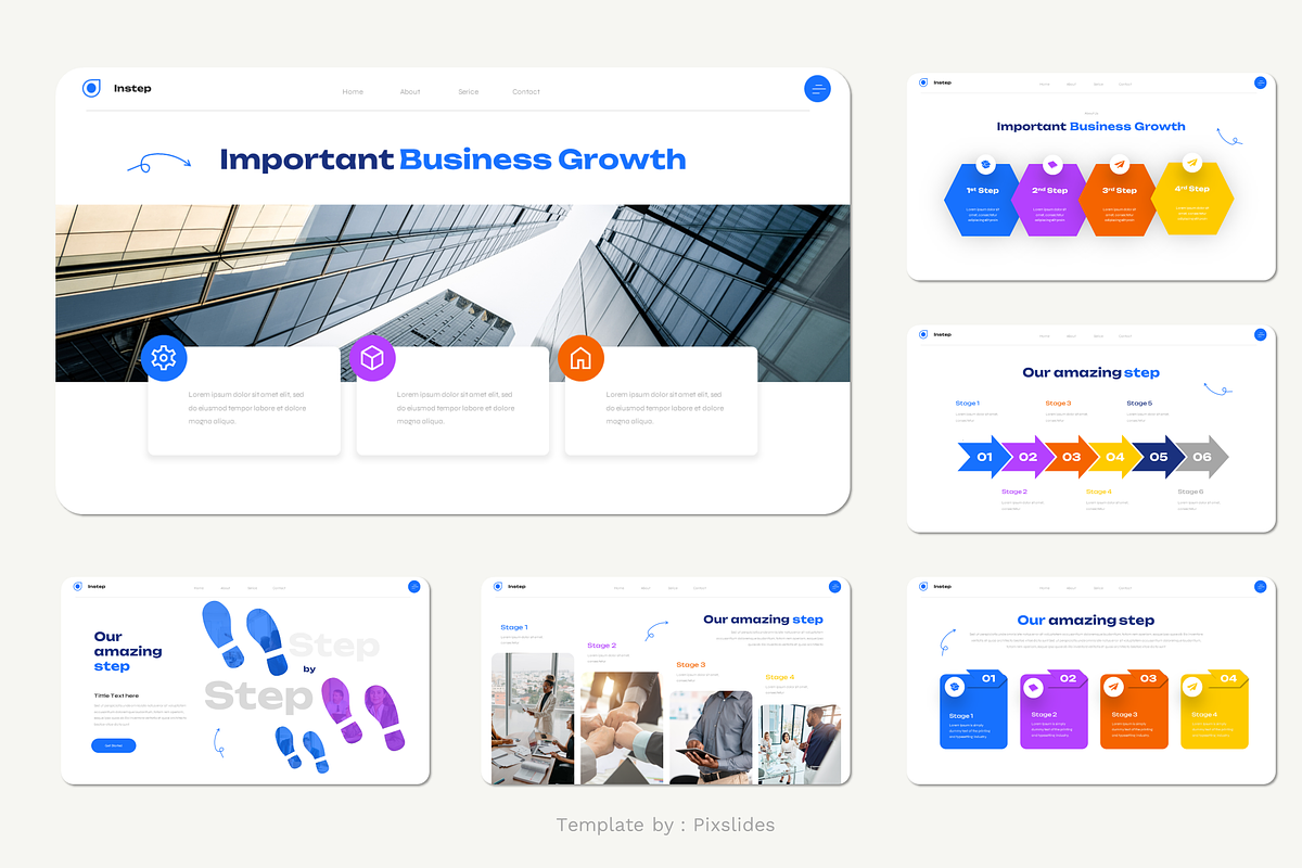 Steps Pitch Deck PowerPoint, a Presentation Template by Pixslides (Photo 4 of 6)