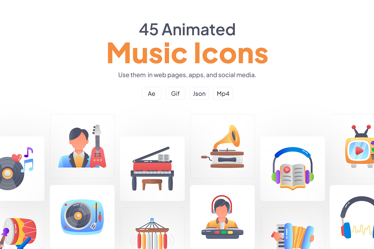 Animated Music Icon Collection, a Duotone Icon by Prosymbols (Photo 1 of 3)