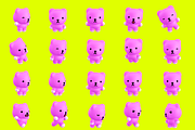 Gif animation kawaii character set, a Work Illustration by Jenya Porechenskaya (Thumbnail 2 of 2)