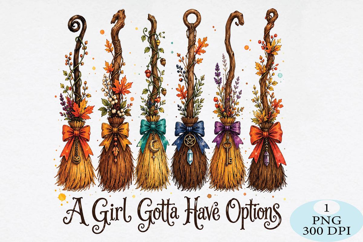 Whimsical Witch Broomstick PNG, a Seasonal Illustration by Daily.Designs (Photo 1 of 5)