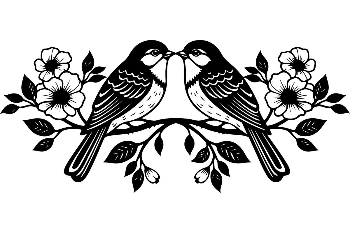 Birds on Branch Vector Collection, an Illustration by Designer_Momina (Photo 15 of 21)