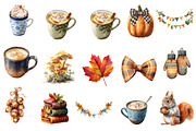 Watercolor Cozy Fall Clipart Bundle, an Illustration by Designworld (Thumbnail 3 of 6)