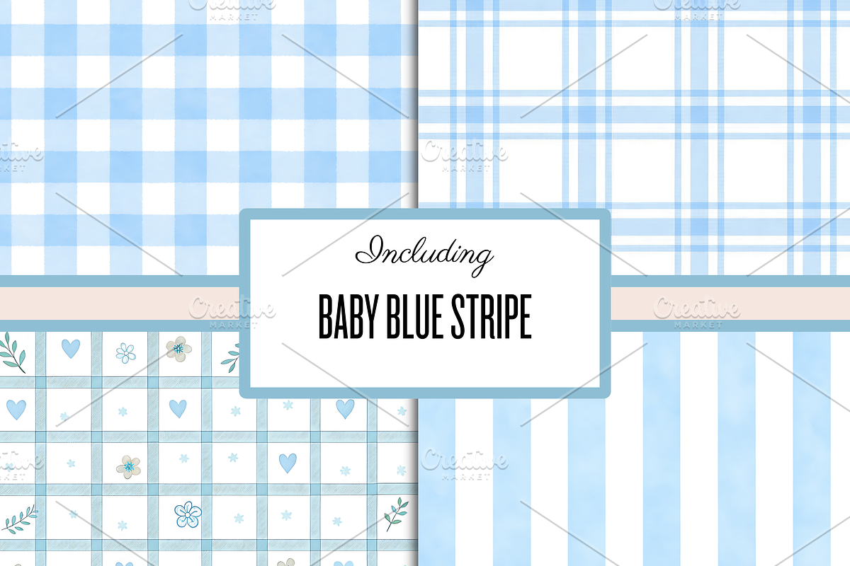 Blue Baby Shower Digital Paper, a Pattern Graphic by Neon Studio (Photo 3 of 6)