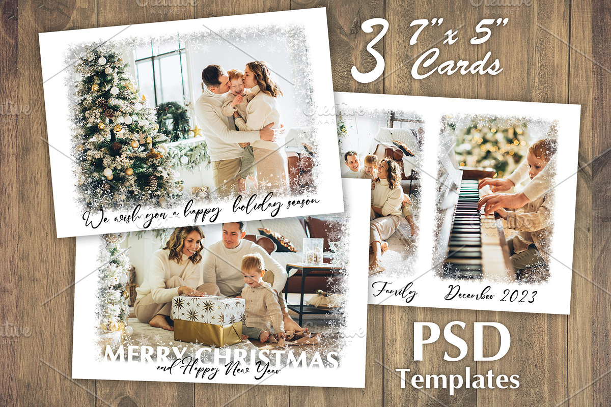 Snowy Frames PhotoCards Template PSD, a Card Template by PSD templates and Photos (Photo 1 of 7)