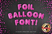 Foil Balloon Font pink gold silver, a Font by Jeffry Macpherson Visuals (Thumbnail 1 of 7)