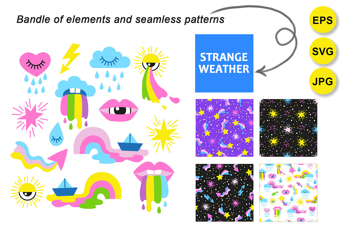 Seamless pattern Strange weather, a Pattern Graphic by Nataliia Toporovska (Photo 5 of 6)