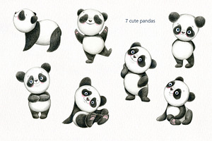 Funny Panda - Color Pencil Clipart