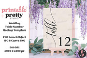 Wisteria Table Number Mockup PSD, a Product Mockup by Printable Pretty Studio (Thumbnail 6 of 9)