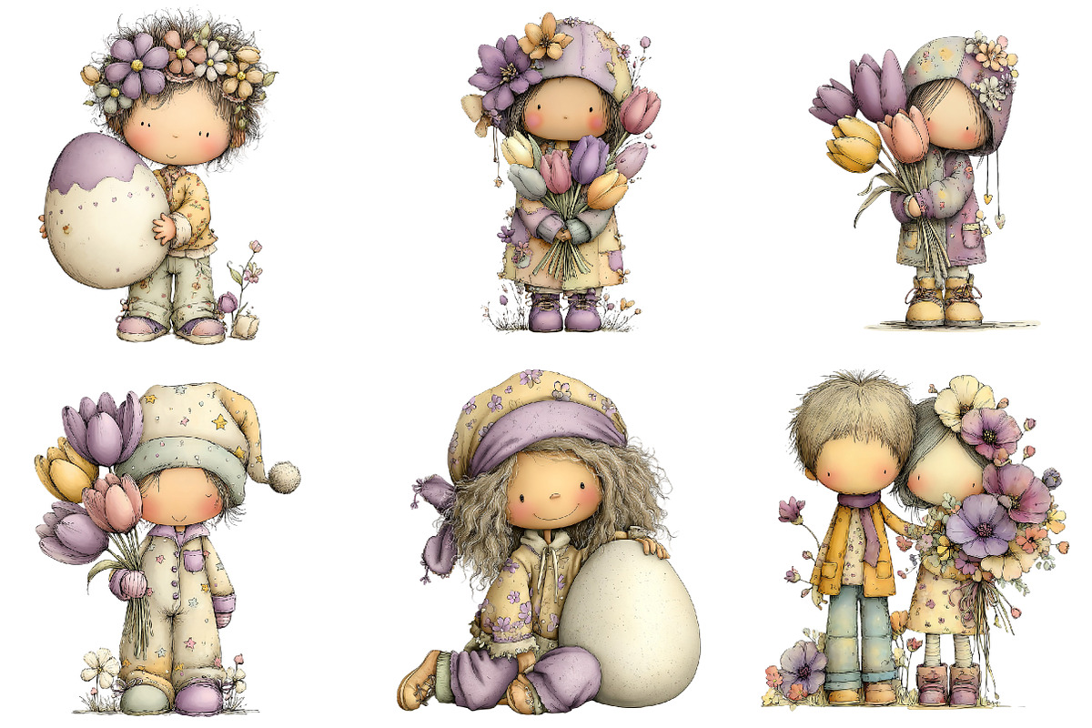 whimsical easter kids, an Illustration by CreationArt (Photo 2 of 6)