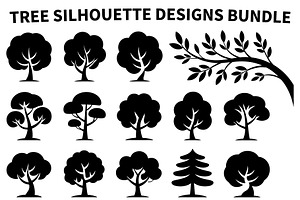 Stylized Tree Outline Clipart Pack, an Illustration by jahid234