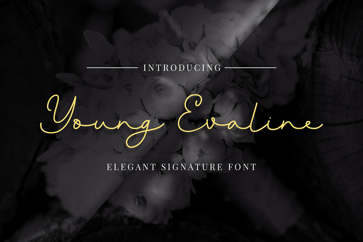 Young Evaline - Elegant Signature, a Script Font by Almarkhatype (Photo 1 of 10)
