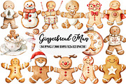 Cute Christmas Gingerbread Man Clipa, an Illustration by Daily.Designs (Thumbnail 1 of 5)