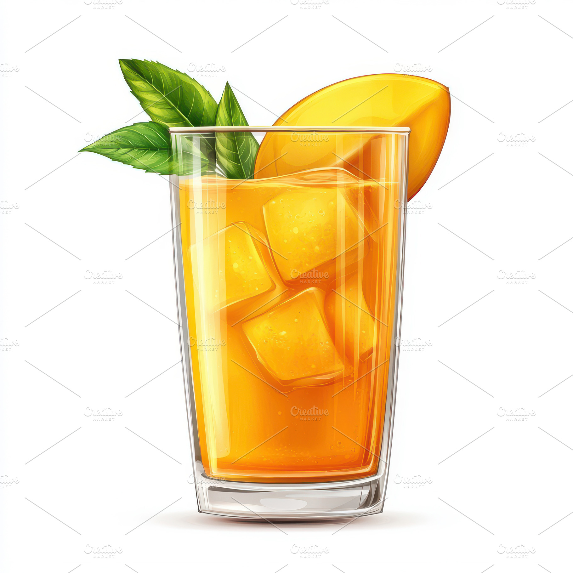 Refreshing Mango Ice Drink in Glass, a Food & Drink Photo by Pixeness Studio