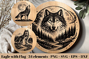 Wolf Wildlife Engraving Graphics, an Animal Illustration by DENIDigitalArtSudio (Thumbnail 12 of 12)