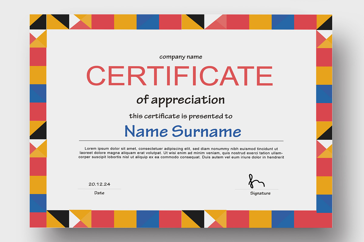 Certificate Template Design Layout, a Stationery Template by MightyDesign (Photo 3 of 7)
