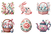 Easter PNG Pink Floral Chinoiserie, an Illustration by Watercolor design (Thumbnail 2 of 4)
