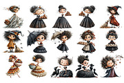 Whimsical Witches Clipart, a Seasonal Illustration by Nicolle's Colorful Art (Thumbnail 4 of 6)