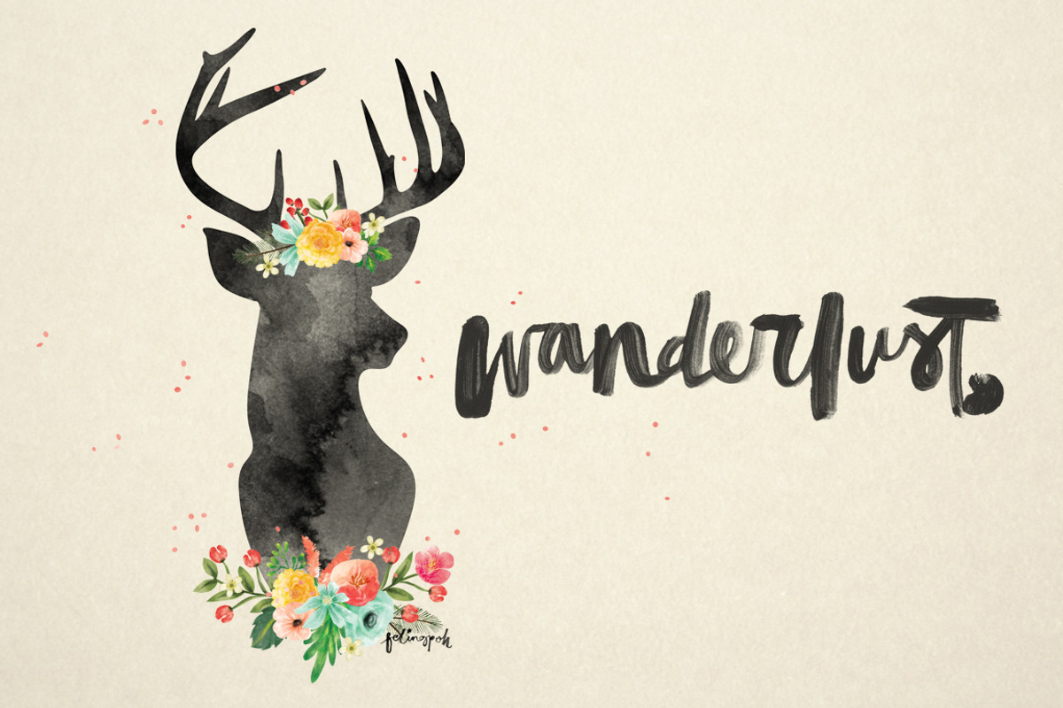Watercolor Flowery Deer, an Animal Illustration by hellopop design (Photo 2 of 2)