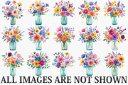 watercolor Flowers in jar Clipart, an Illustration by Canvas Craft (Thumbnail 3 of 6)