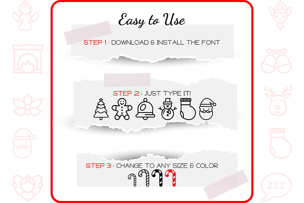 Christmas Icons - Dingbat Font, a Symbol Font by WADLEN (Photo 4 of 7)