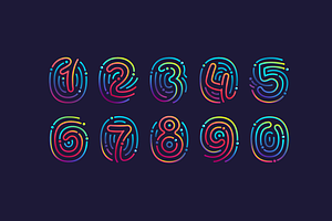 Rainbow Fingerprint Colored Font