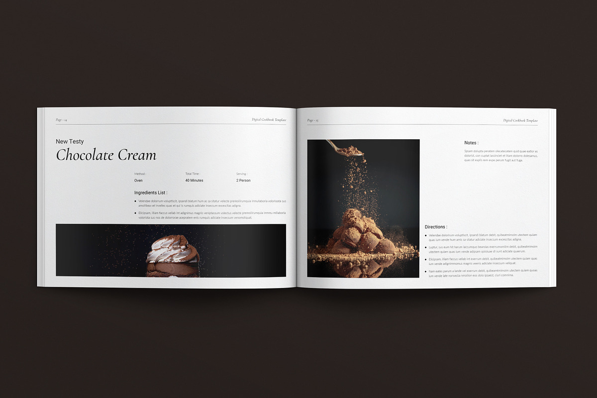 Digital Cook Book Template Landscape, a Brochure Template by E-Type (Photo 6 of 7)