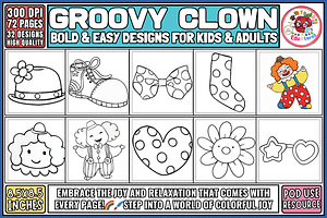 Groovy Clown Coloring Pages