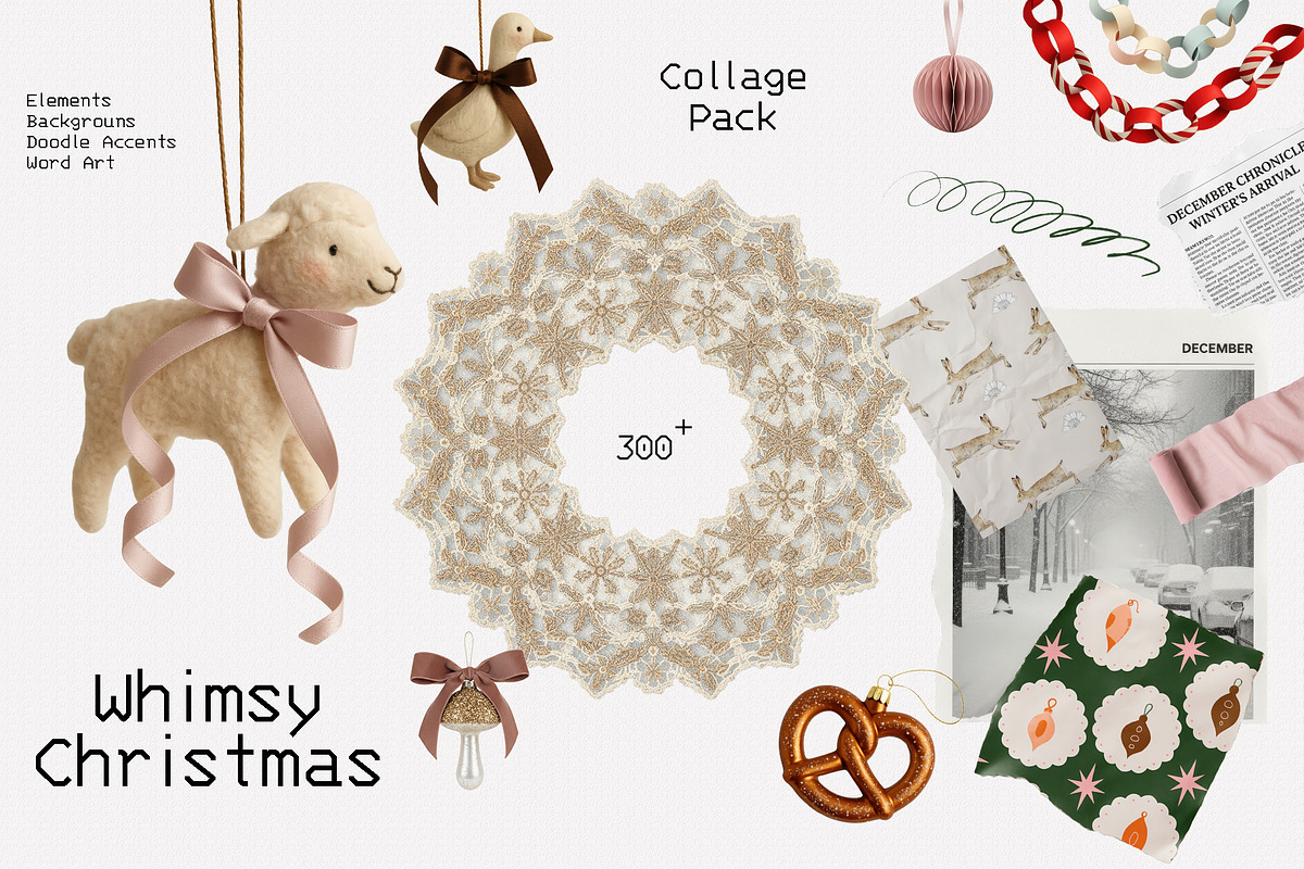 Whimsy Christmas Collage Pack, an Object Graphic by divanovskaya_nv (Photo 1 of 20)