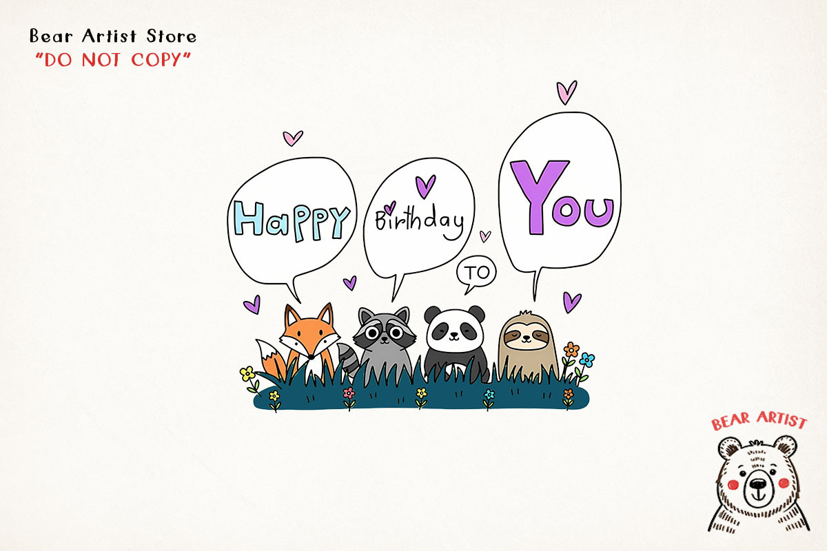 Cat and Animals Funny Birthday PNG, a Graphic by GlitterCraft (Photo 81 of 101)