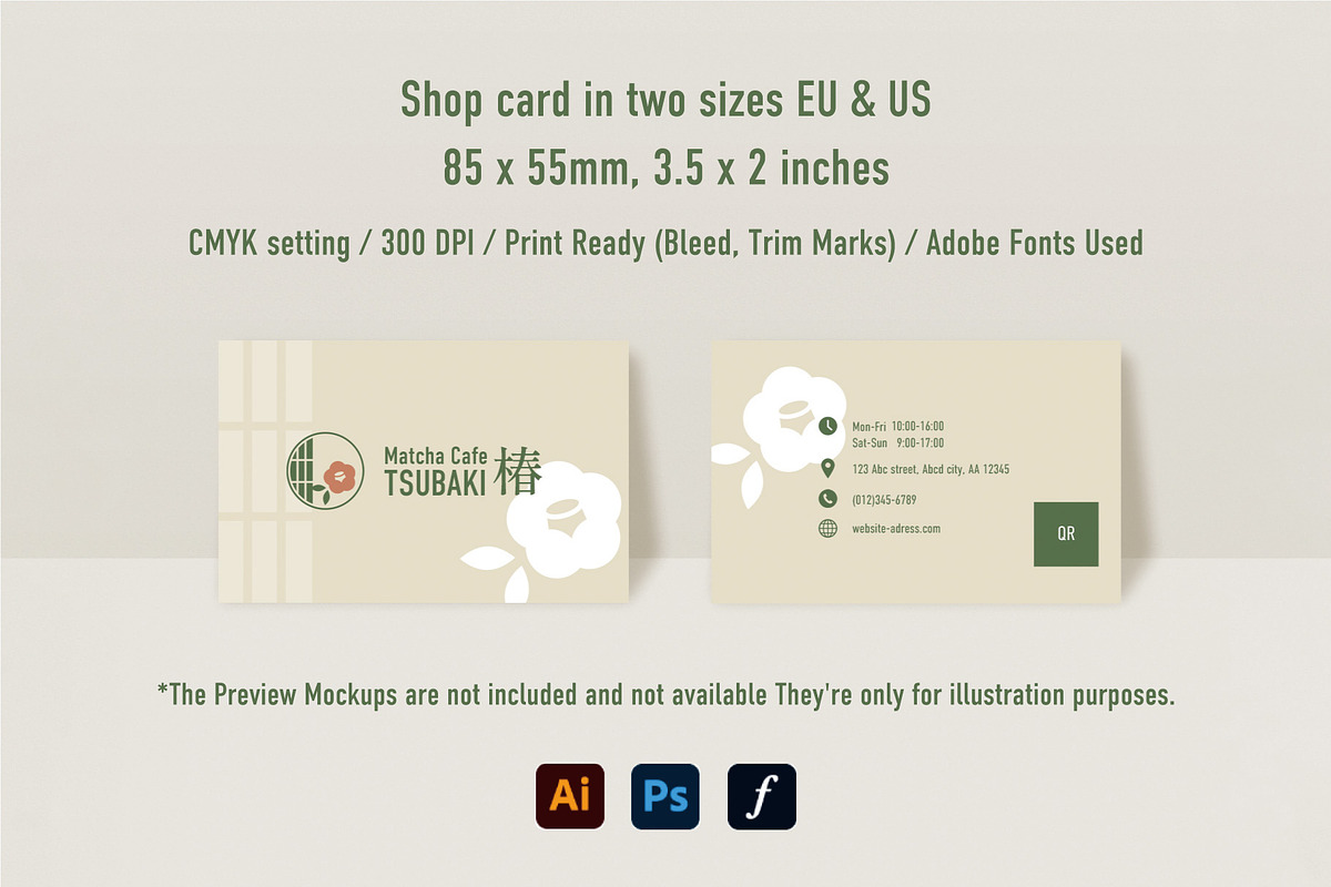 Modern Matcha Cafe Logo & Shop Card, a Branding & Logo Template by Keiko Design (Photo 4 of 6)