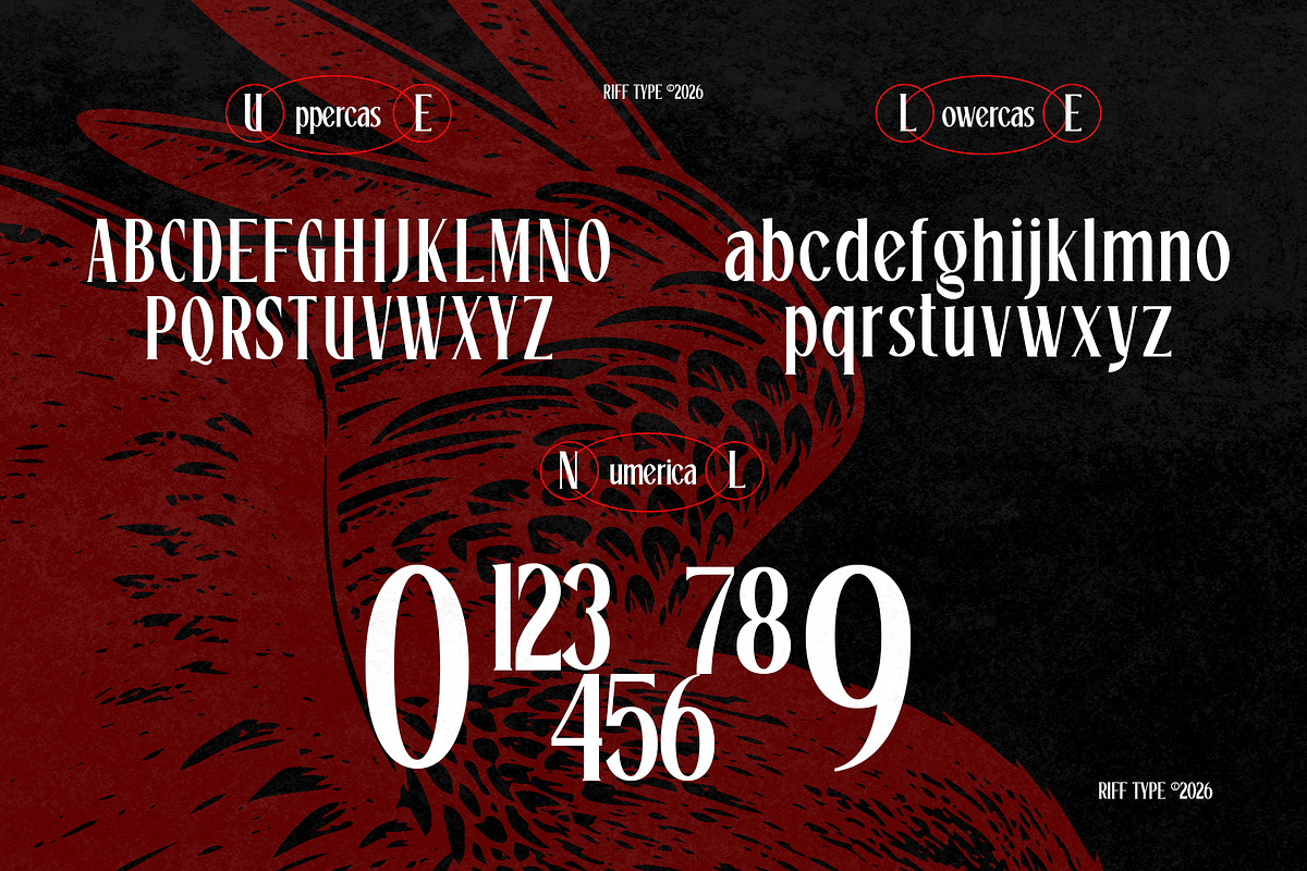 Drevanth - Darkwave Gothic Font, a Font by riff.type (Photo 4 of 10)