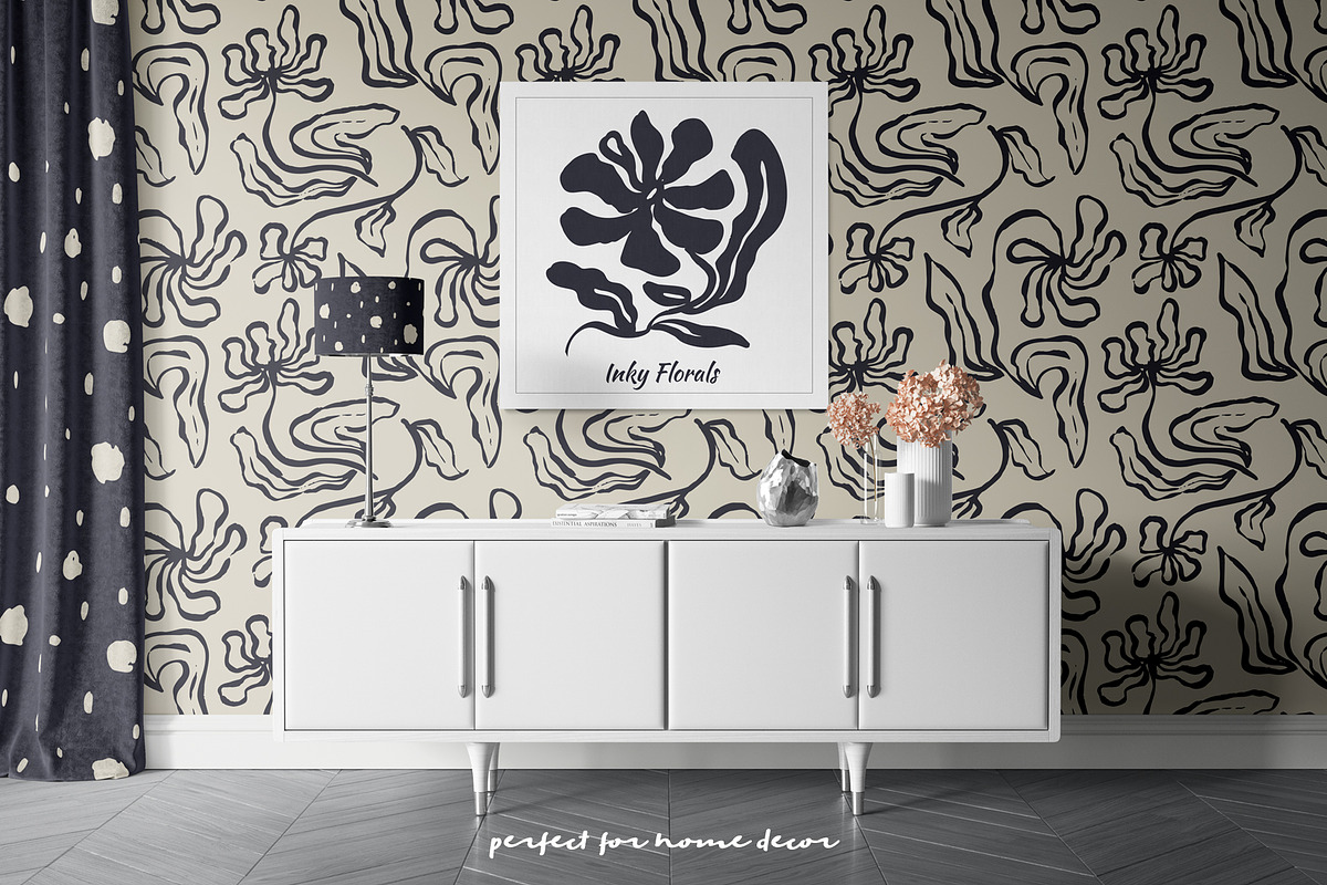Abstract Ink Wash Floral Patterns, a Pattern Graphic by Rose Design (Photo 7 of 11)