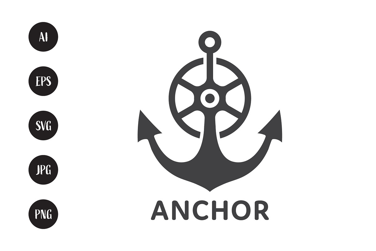 Anchor silhouette logo design, a Branding & Logo Template by Saba Vector