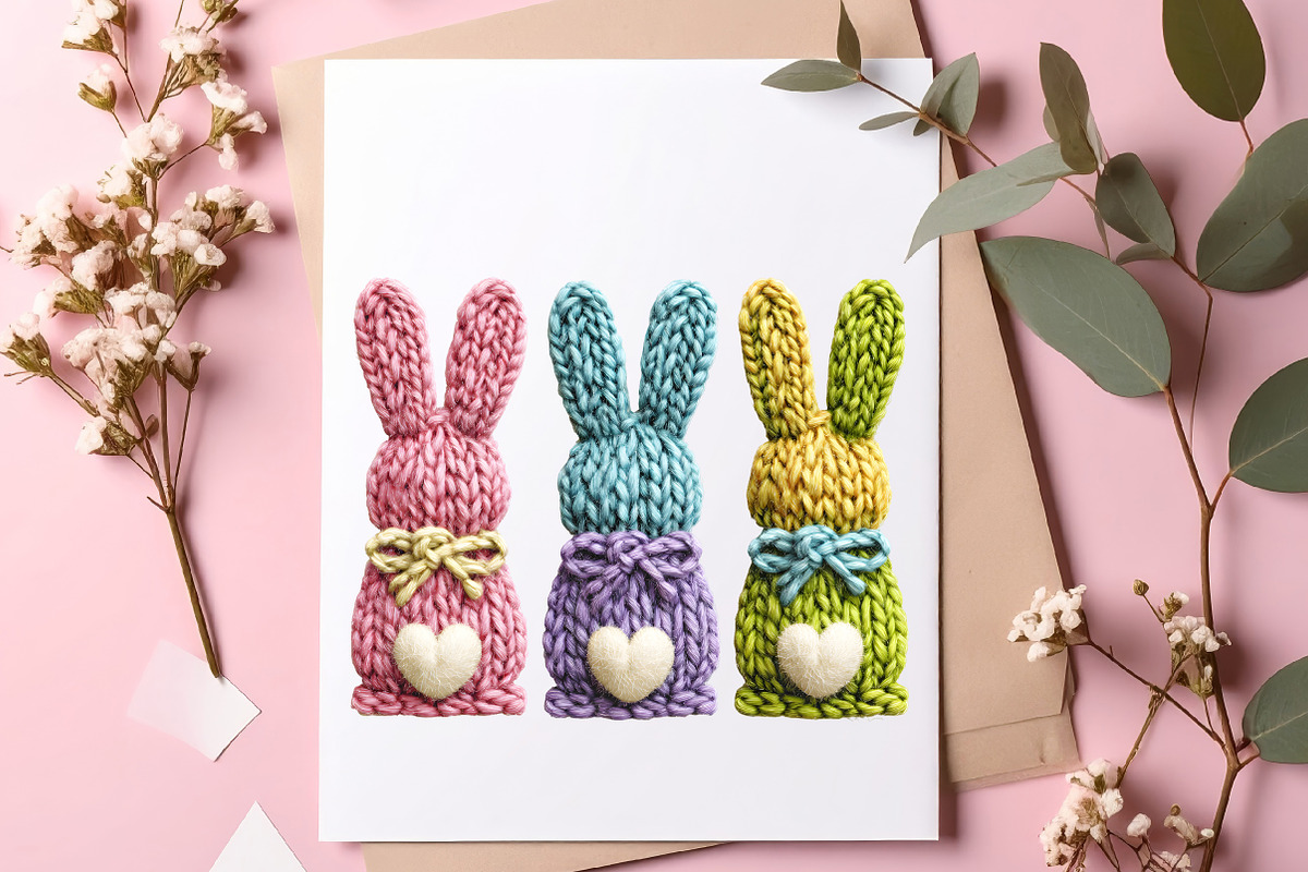 Happy Easter Bunny Png Faux Yarn, an Illustration by SinaCreation (Photo 3 of 7)