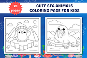 Cute Sea Animals Coloring Page, an Animal Illustration by Salaly (Thumbnail 4 of 5)