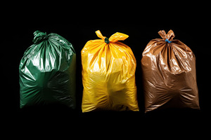 Colorful bags on black bg, a Photo by Beautiful things